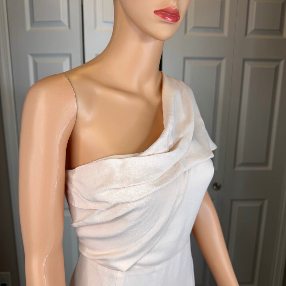 REISS Womens Riana One Shoulder Draped Midi Dress in Pink Cocktail Wedding 2 - Picture 6 of 12